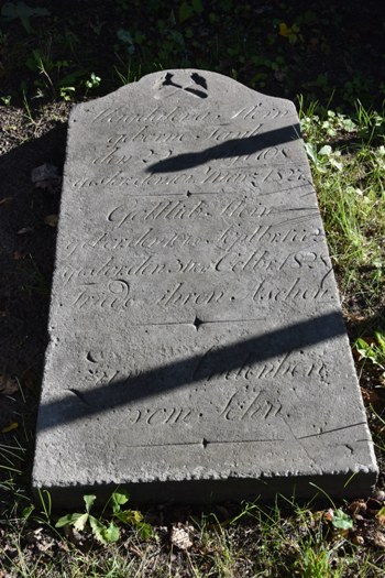 Widok na płytę nagrobną Magdaleny i Gottlieba Stein (zdj. Katarzyna Mazur)